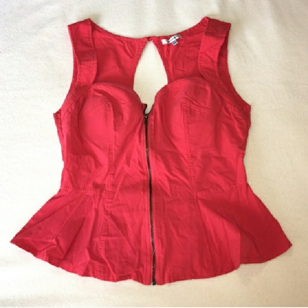 Coral Peplum Top